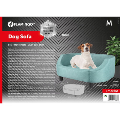 FLAMINGO Dog Sofa Emerald Green M 74x52.5x27.5  cm