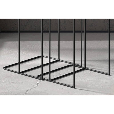 Rousseau 2 Piece Side Table Set Ospera Metal Black and Grey