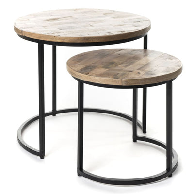 Rousseau 2 Piece Side Table Set Linus Mangolia Wood