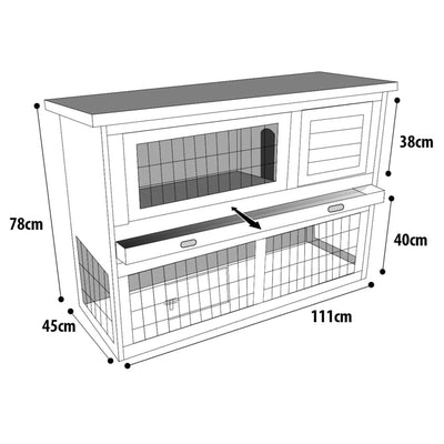 FLAMINGO Rabbit Hutch Loft 111x45x78 cm Brown