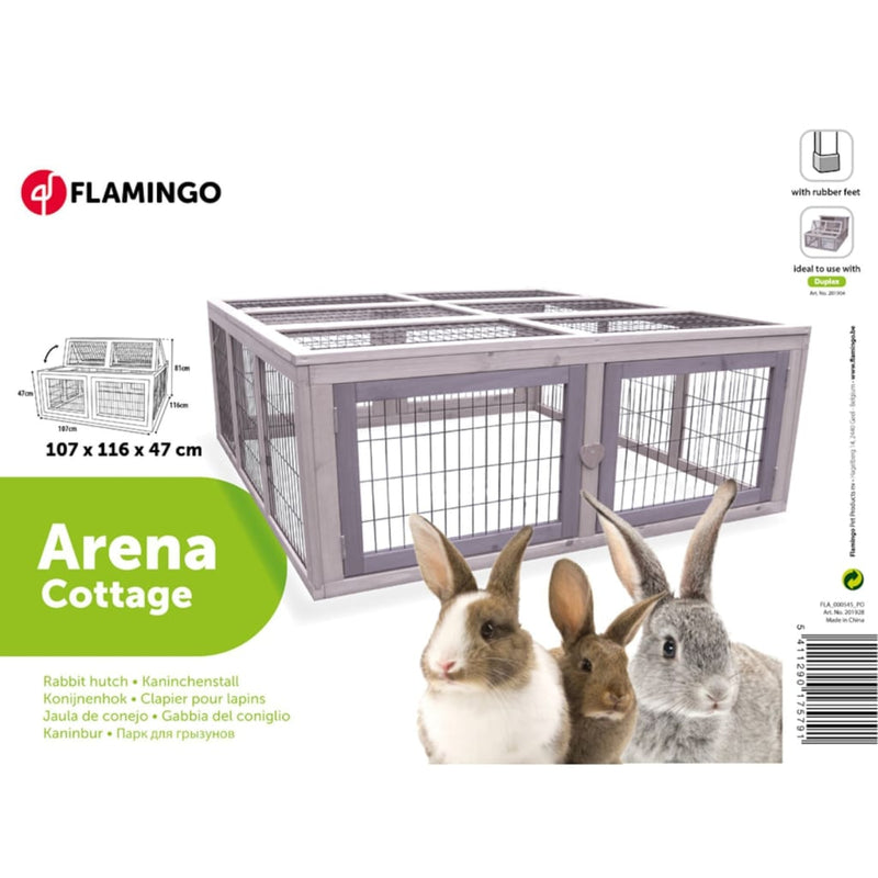 FLAMINGO Rabbit Hutch Arena Cottage 107x116x47 cm Grey