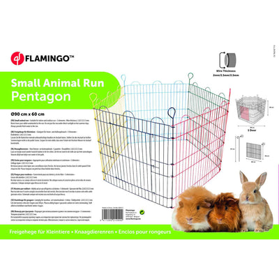 FLAMINGO 5 Piece Rabbit Playpen Pentagon 90x60 cm Multicolour