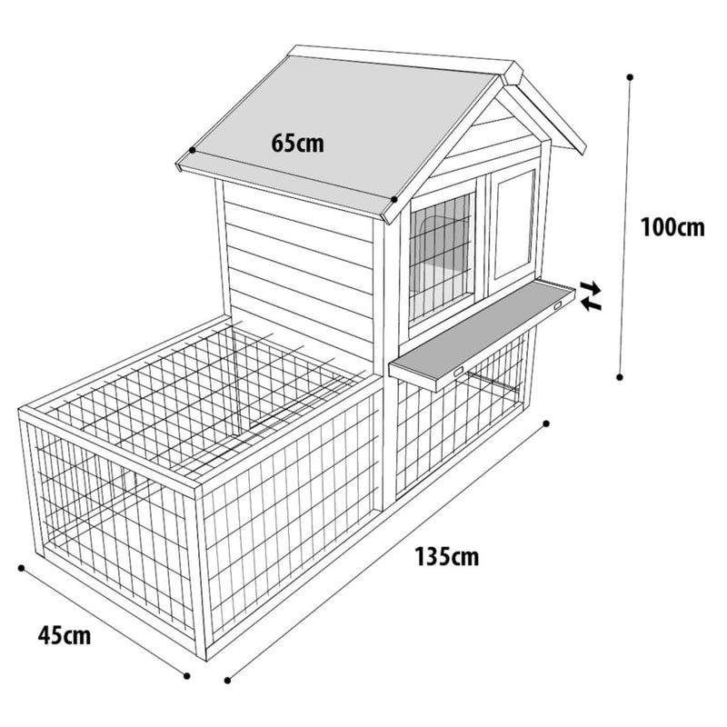 FLAMINGO Rabbit Hutch Salsa135x65x100 cm Brown