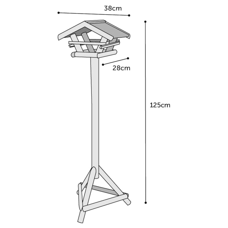 FLAMINGO Bird Table with Stand Lucar 38x28x125 cm Natural