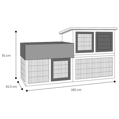 FLAMINGO Rabbit Hutch Floret Urban 165x61.5x91 cm Brown