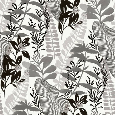 Noordwand Wallpaper Good Vibes Big Leaves Black and White