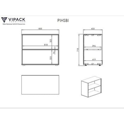 Vipack Bookcase Pino 2-tier Wood White