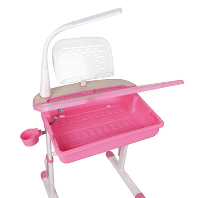 Vipack Adjustable Kids Desk Comfortline 301 with Chair Pink and White