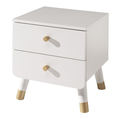 Vipack Nightstand Billy 2-drawer Wood Satin White