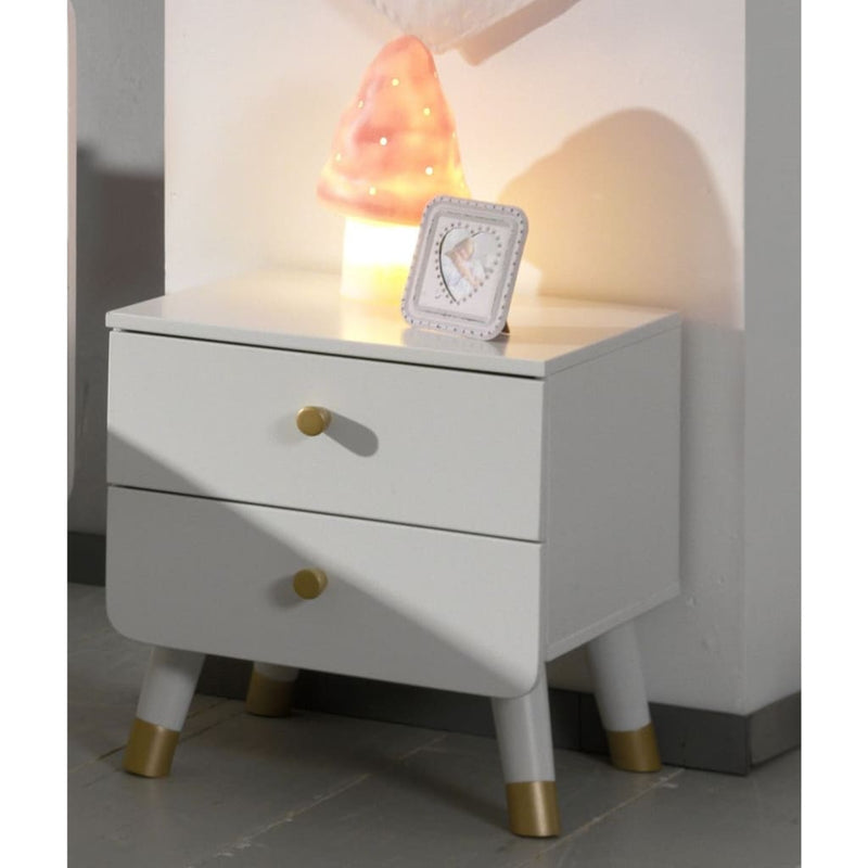 Vipack Nightstand Billy 2-drawer Wood Satin White