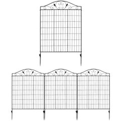 4 Panels Folding Iron Decorative Garden Fence Interlockable