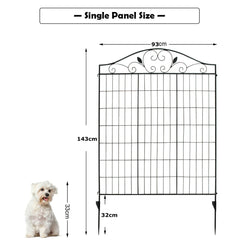 4 Panels Folding Iron Decorative Garden Fence Interlockable