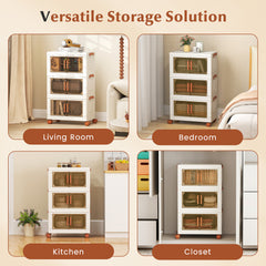 57L Stackable Plastic Collapsible Storage Bins with Lids
