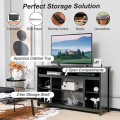 58 Inch TV Stand and Electric Fireplace Bundle with Adjustable Shelves
