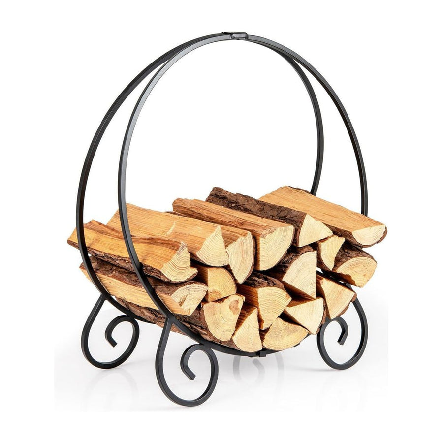 59 cm Firewood Rack Collapsible Log Hoop for Indoor Outdoor