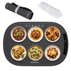 59 x 40 cm Food Warming Mat with Rapid Heating and Carrying Bag Included-Grey