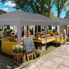 590 x 300 CM Outdoor Pop up Canopy Tent with Wheeled Bag-Grey