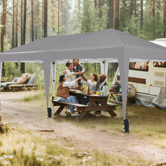 590 x 300 CM Outdoor Pop up Canopy Tent with Wheeled Bag-Grey