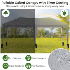 590 x 300 CM Outdoor Pop up Canopy Tent with Wheeled Bag-Grey