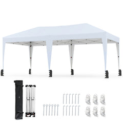 590 x 300 CM Outdoor Pop up Canopy Tent with Wheeled Bag-White
