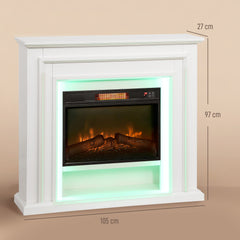 HOMCOM 4777 BTU Multicolour LED Electric Fireplace - White