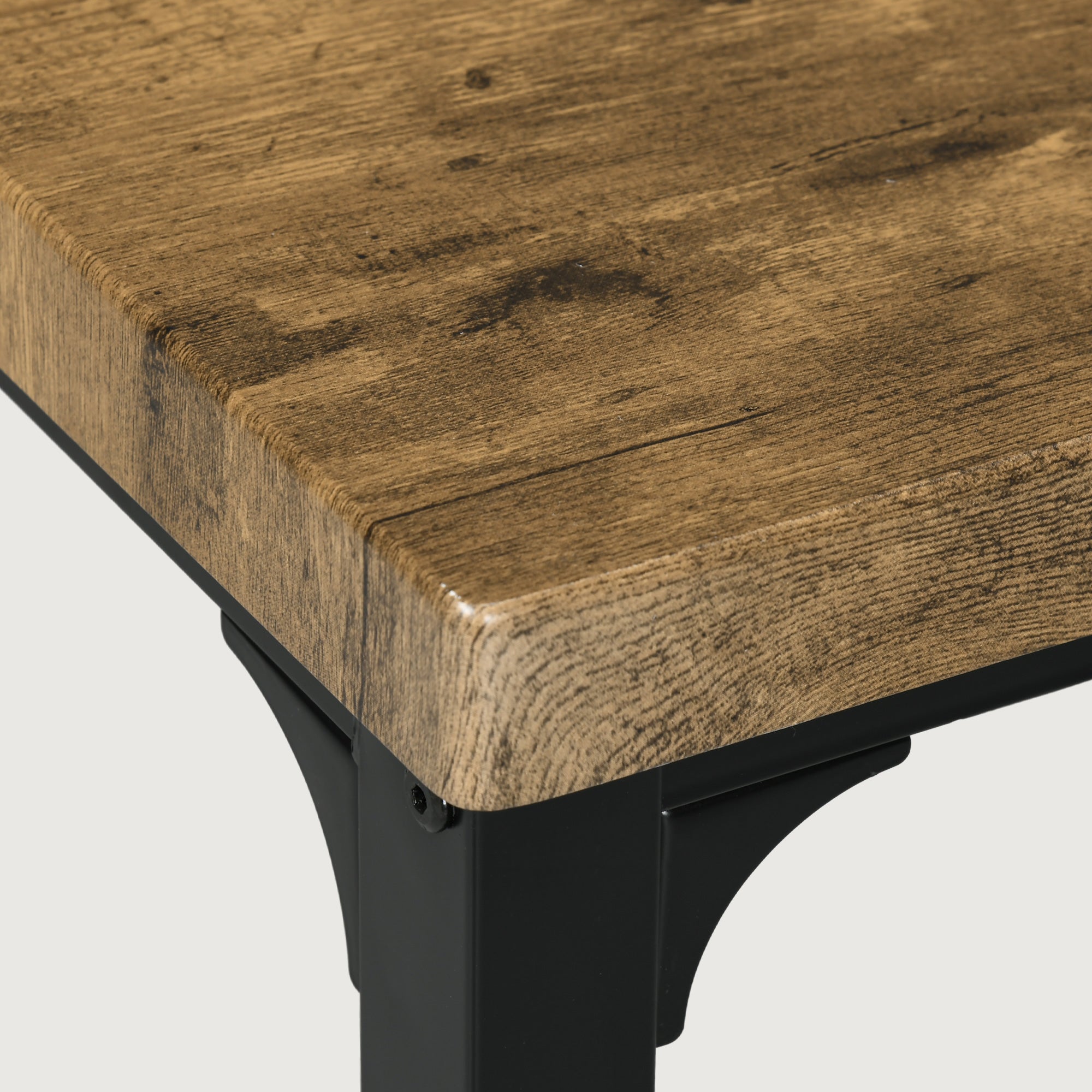 HOMCOM Three-Piece Minimal and Compact Dining Set, Rustic Brown