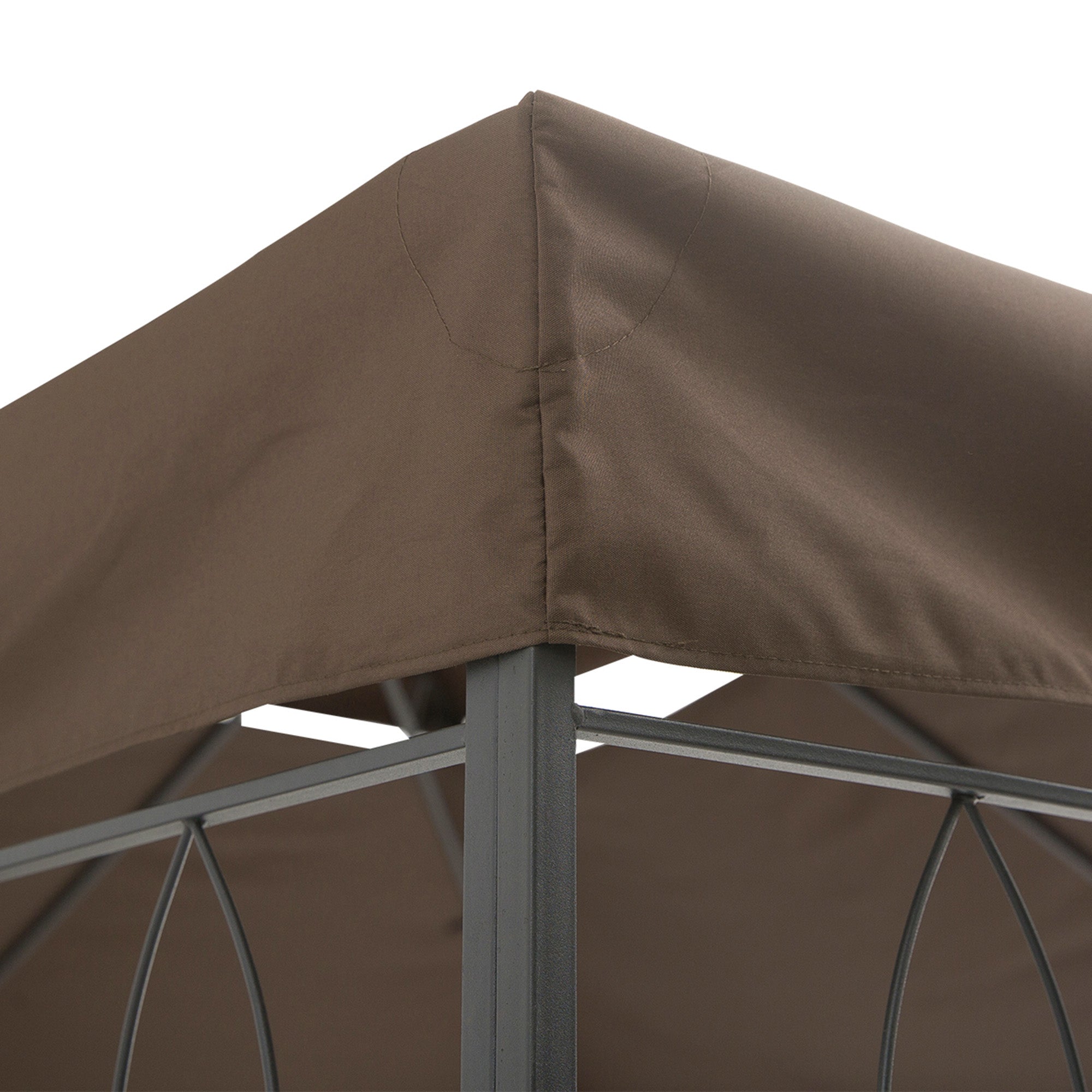 Outsunny 3x4m Gazebo Replacement Roof Canopy 2 Tier Top UV Cover Garden Patio Outdoor Sun Awning Shelters, Brown (TOP COVER ONLY)