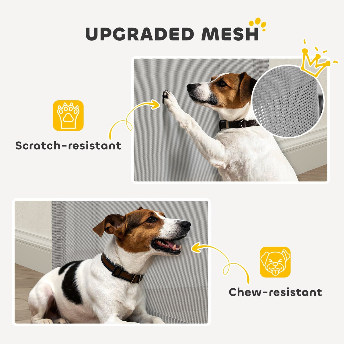 PawHut Retractable Stair Gate Extends Up to 180 cm Wide, Dog Gate for Doorways, Stairways, Hallways, Grey