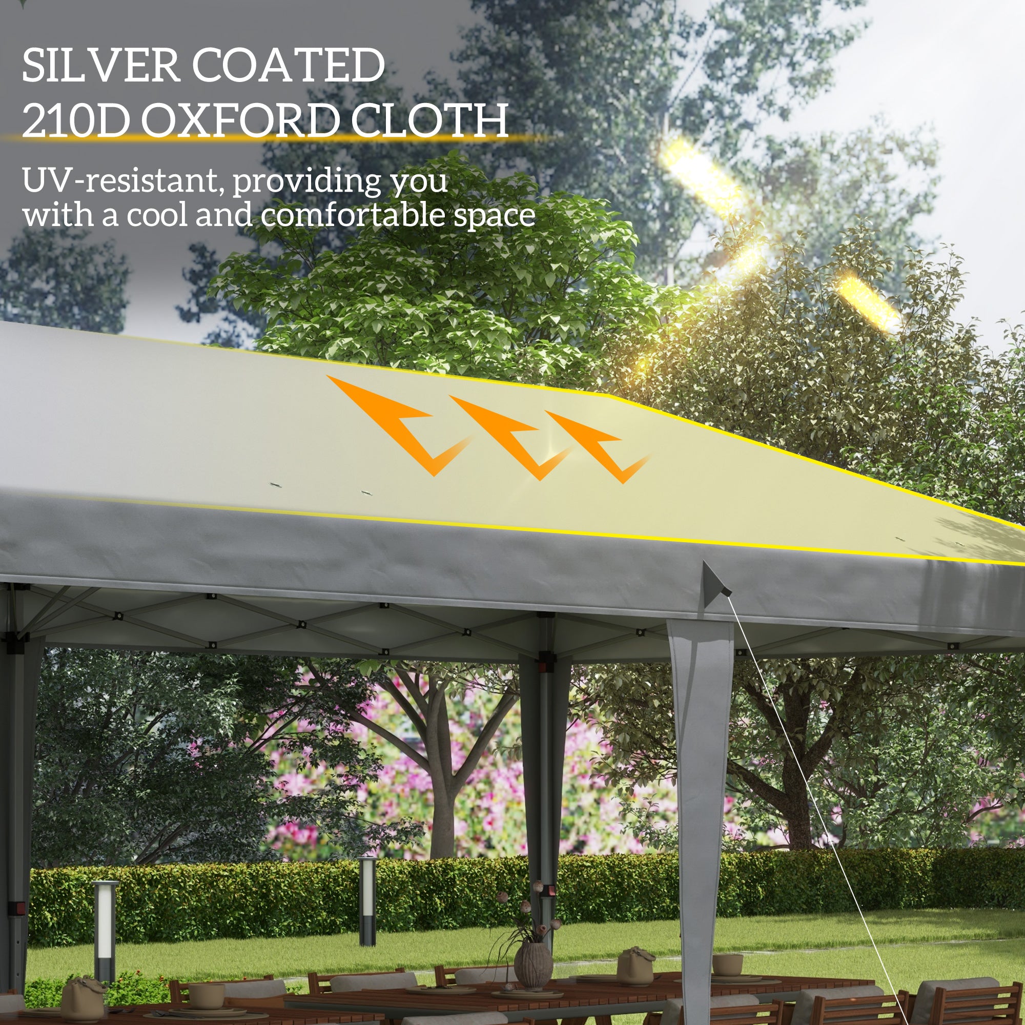 Outsunny Pop Up Gazebo 3 x 6m, Foldable Canopy Tent, Height Adjustable Wedding Awning Canopy w/ Carrying Bag, Grey