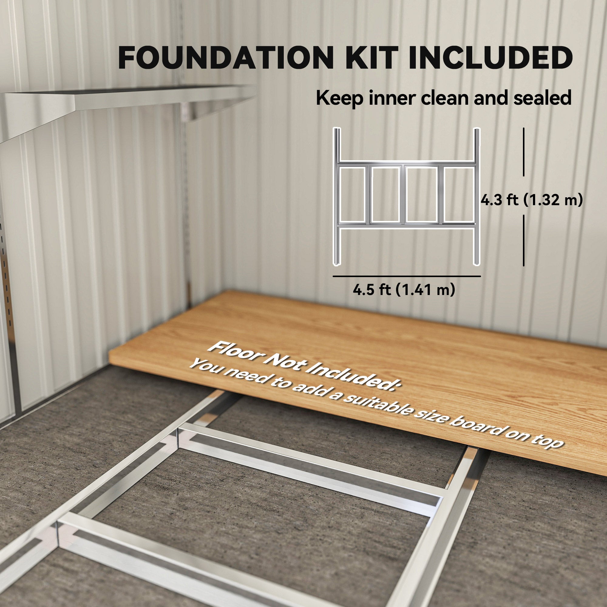 Outsunny 7 x 5ft Galvanised Metal Shed, with Sliding Door - Dark Grey