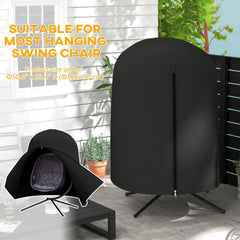 Outsunny 190 x a128cm Hanging Egg Chair Furniture Cover - Black