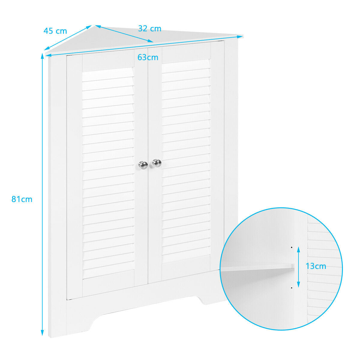 Corner Storage Cabinet Display Unit