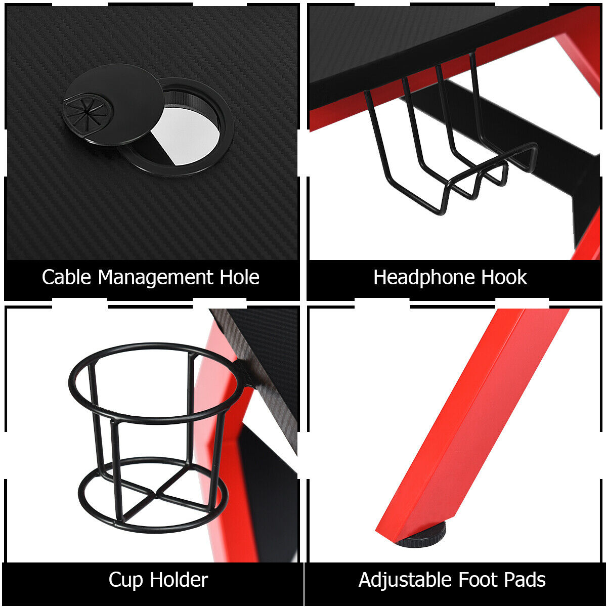 Gaming Computer Desk with Headphones Holder