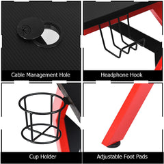Gaming Computer Desk with Headphones Holder