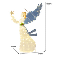5 FT Lighted Angel Christmas Decoration 3D Pre-Lit Halo Angel Holding Star
