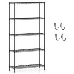 3/4/5/6-Tier Wire Shelving Unit Adjustable Metal Storage Shelves with V-shaped Shelving Rack-5-Tier-M