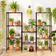 3/4/5/6-Tier Wire Shelving Unit Adjustable Metal Storage Shelves with V-shaped Shelving Rack-5-Tier-S