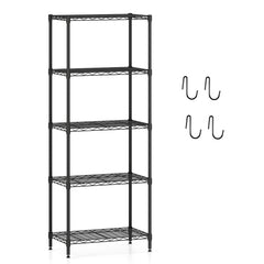 3/4/5/6-Tier Wire Shelving Unit Adjustable Metal Storage Shelves with V-shaped Shelving Rack-5-Tier-S
