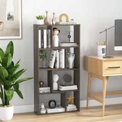 5-Tier Geometric Bookshelf in Grey