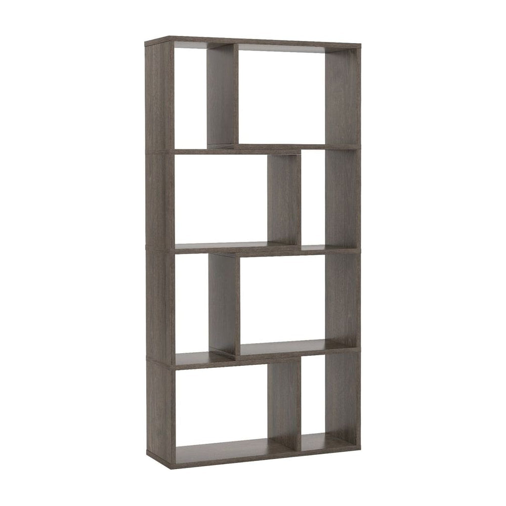 5-Tier Geometric Bookshelf in Grey