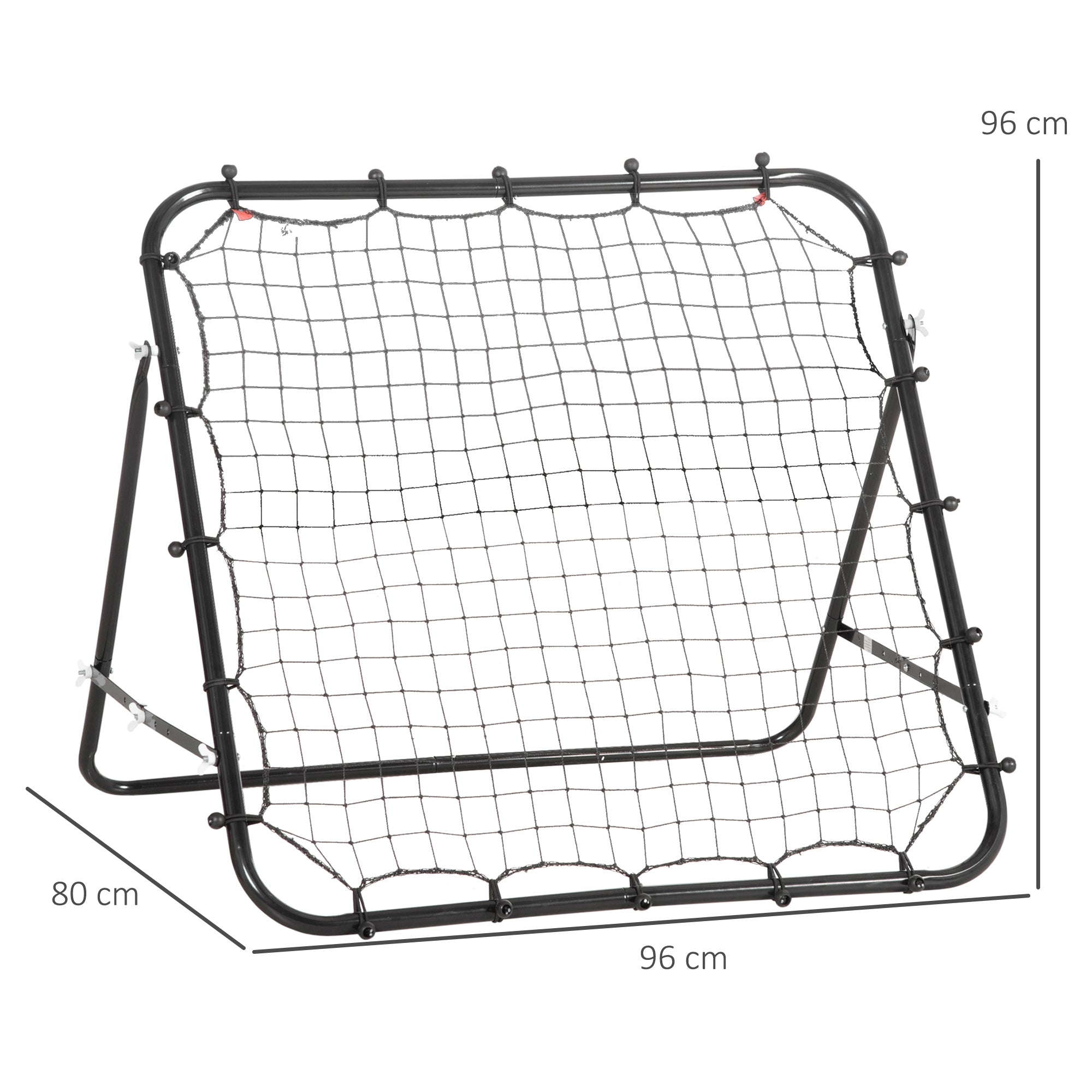 HOMCOM Rebounder Net, Practise Kickback Goal, for Teens, Adults Training - Black