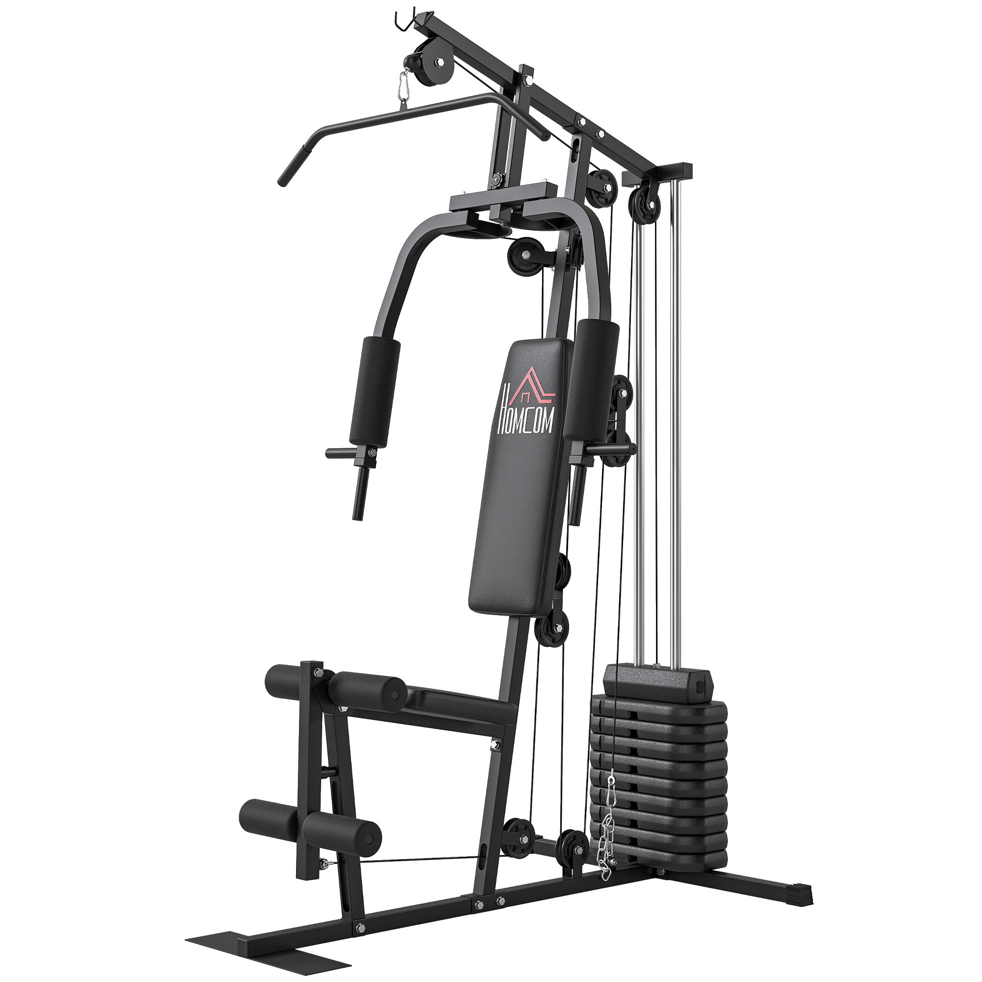 HOMCOM Multifunction Home Gym Machine, with 45kg Weight Stacks, for Strength Training