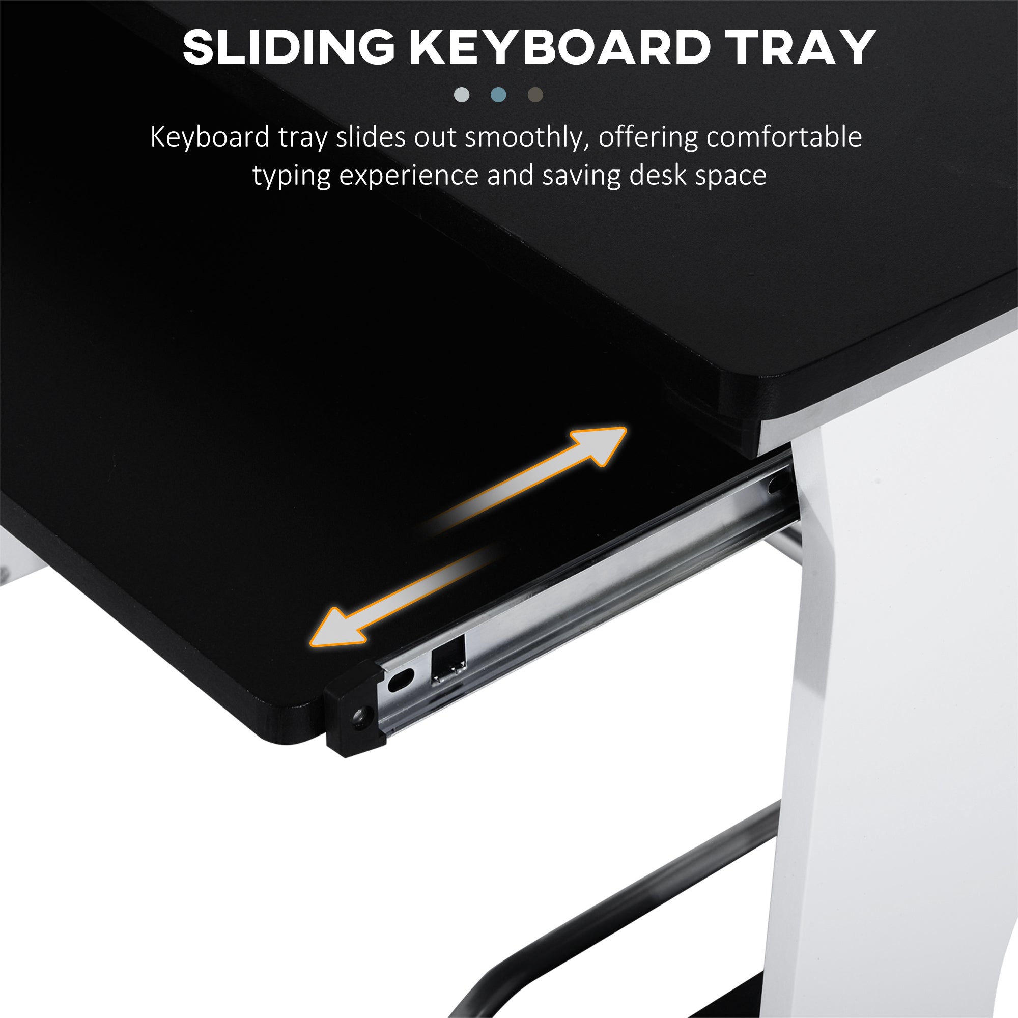 HOMCOM Computer Desk with Sliding Keyboard Tray, Storage Drawers and Host Box Shelf, Home Office Desk, Study Workstation, 100 x 52 x 75cm, Black