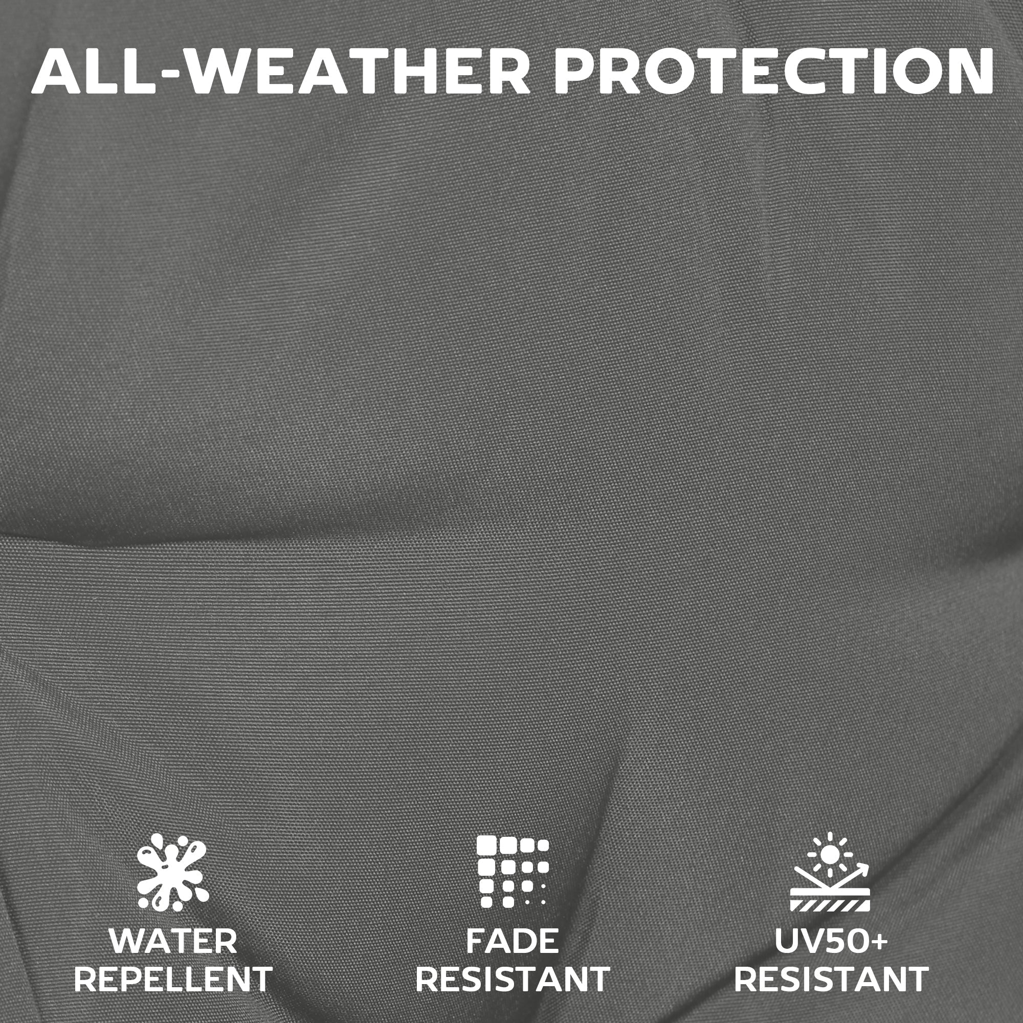 Outsunny Set of 6 Outdoor Seat Cushions with Machine Washable Cover, Water Repellent Seat Cushions Dark Grey