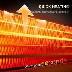 HOMCOM Ceramic Electric Heater, 1500W Fan Space Heater with 3 Modes, 24H Timer, Flame Effect, Oscillation for Bedroom, White