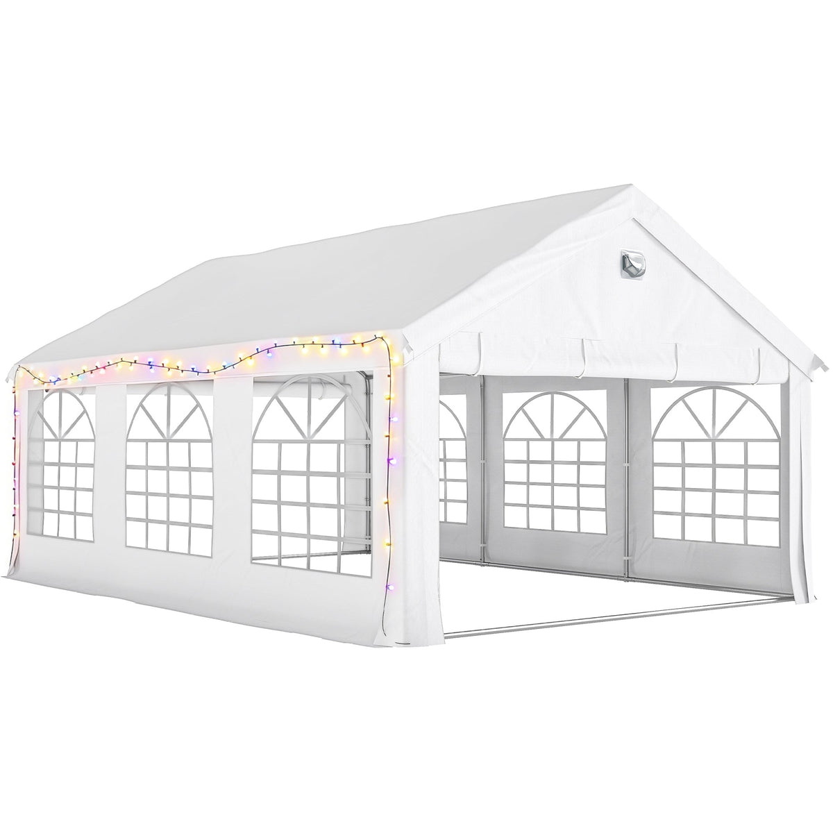 Outsunny 6 x 4 m Party Tent, Heavy Duty Gazebo Canopy with Windows, Outdoor Party Wedding Tent with 4 Removable Sidewalls