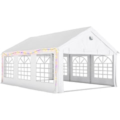 Outsunny 6 x 4 m Party Tent, Heavy Duty Gazebo Canopy with Windows, Outdoor Party Wedding Tent with 4 Removable Sidewalls