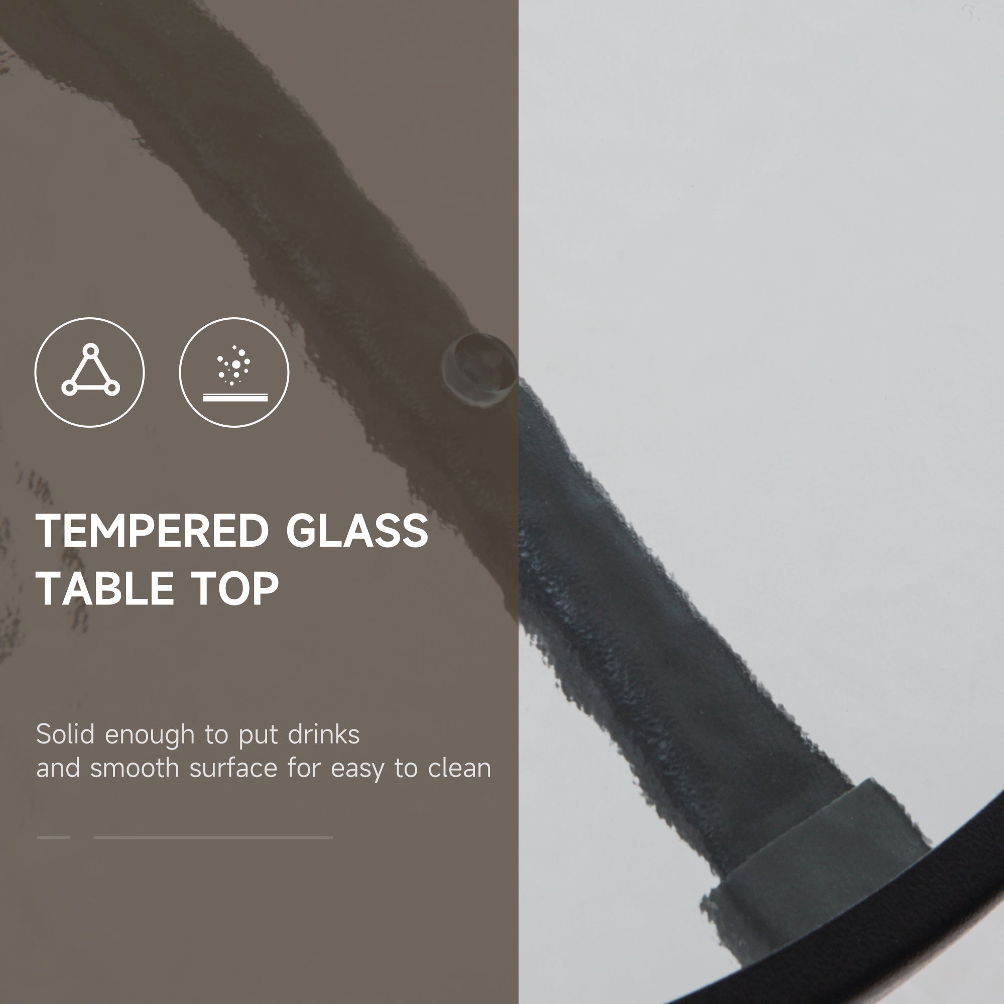 Outsunny 3 Piece Outdoor Bistro Set, Patio Conversation Furniture Set with 2 Folding Backrest Adjustable Armchairs and Glass Top Coffee Table, Brown