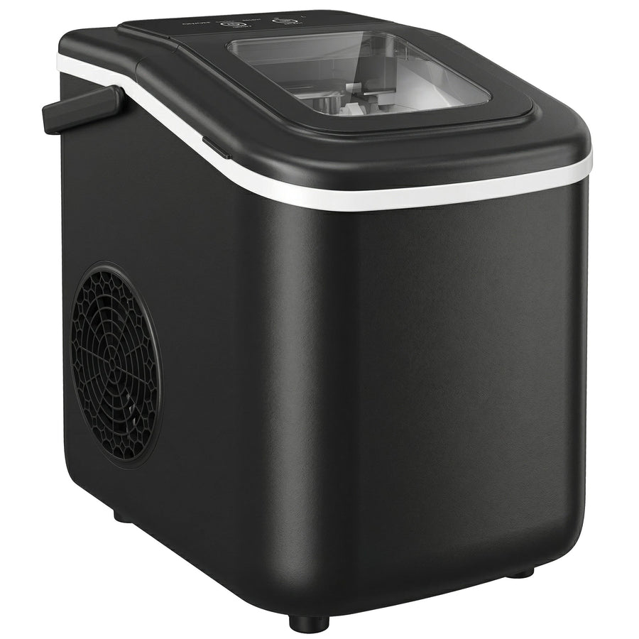HOMCOM Countertop Ice Maker Machine 9 Cubes in 7 Mins Portable Ice Machine Ice Scoop and Basket 2 Sizes Black