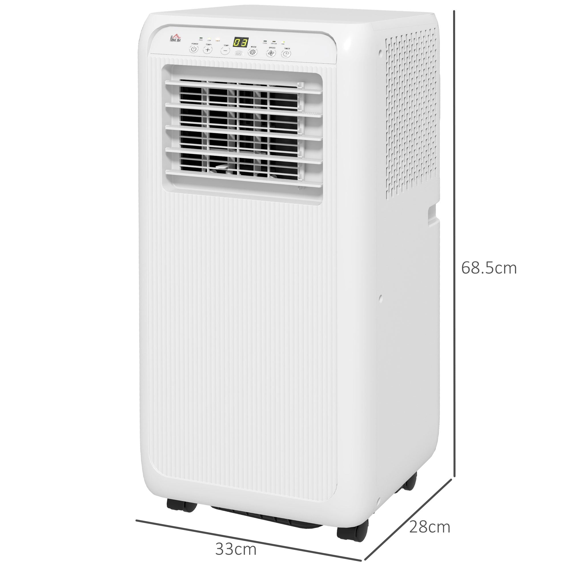 HOMCOM 7,000 BTU Mobile Air Conditioner for Room up to 26m√Ç¬≤, with Dehumidifier, 24H Timer, Wheels, Window Mount Kit